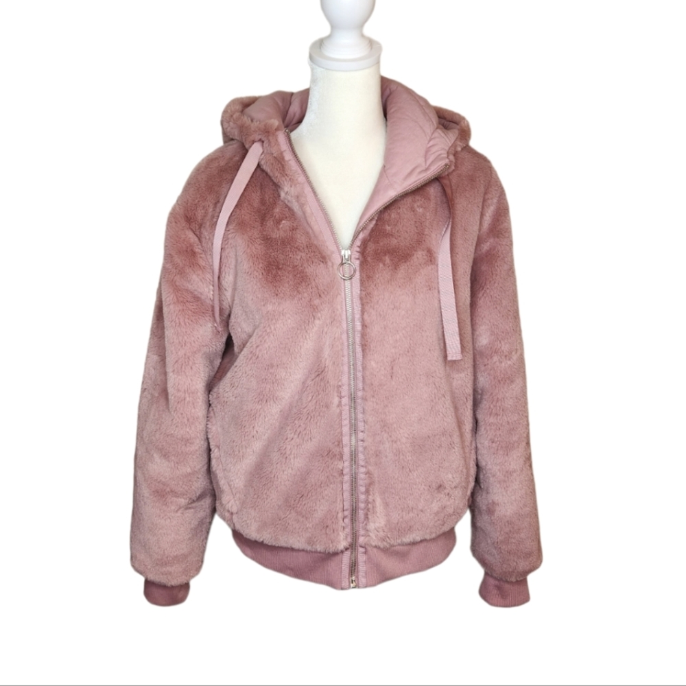 Athleta  Ritual Jacket Fuzzy Mauve Pink Zip Up S